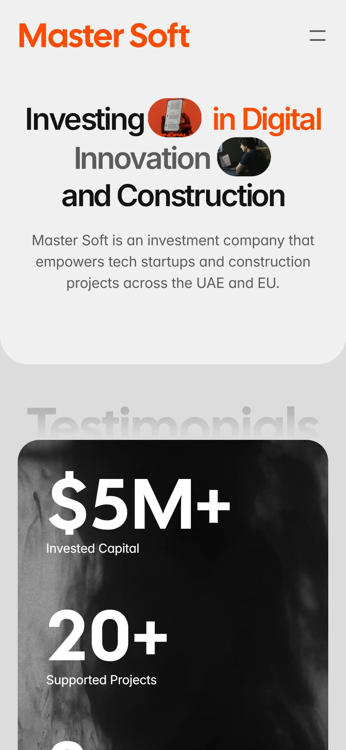 Master Soft — Investment Company Website — 2